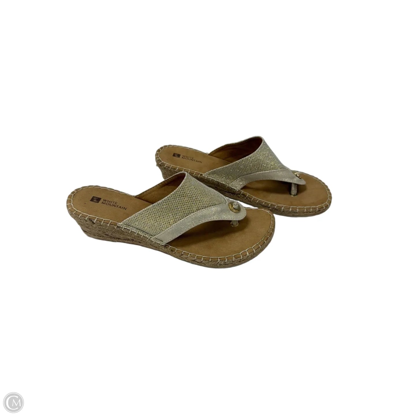 Sandals Flip Flops By White Mountain In Gold, Size: 10