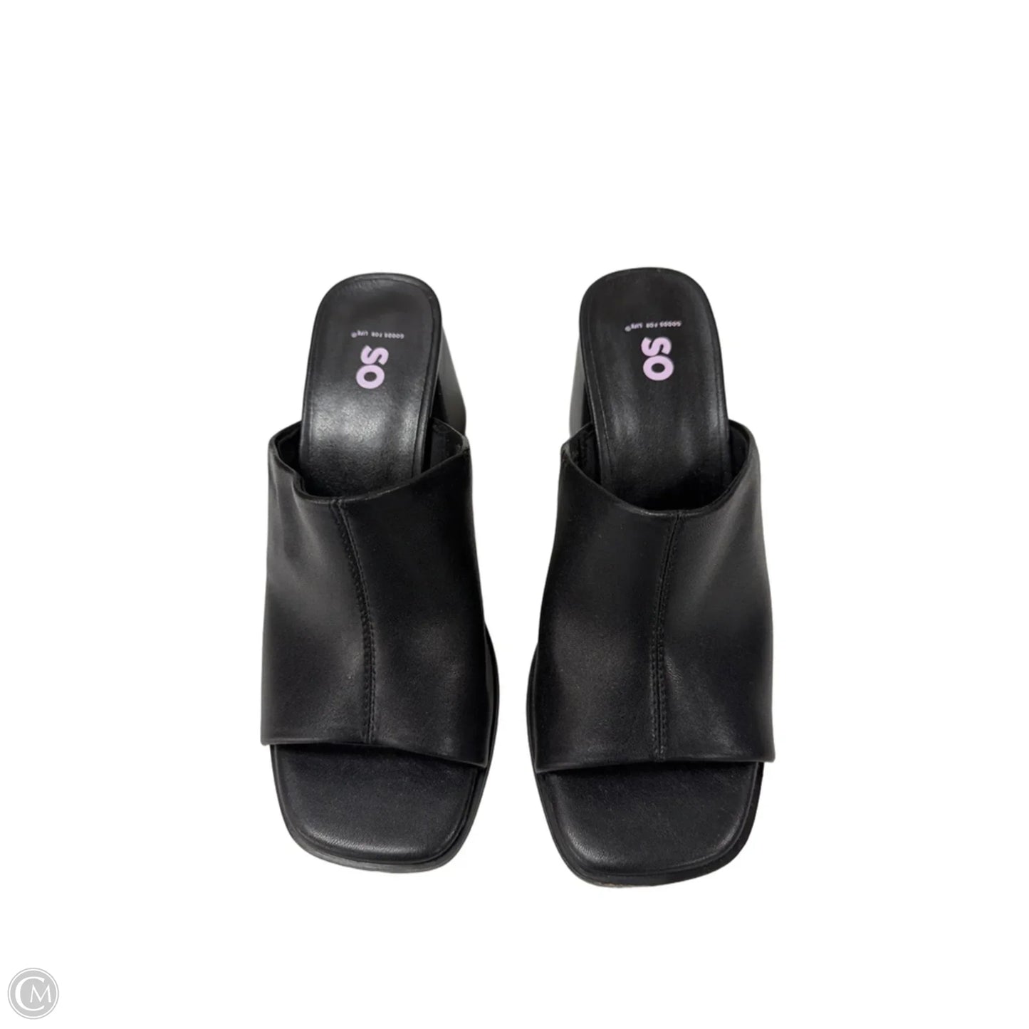 Sandals Heels Block By So In Black, Size: 6