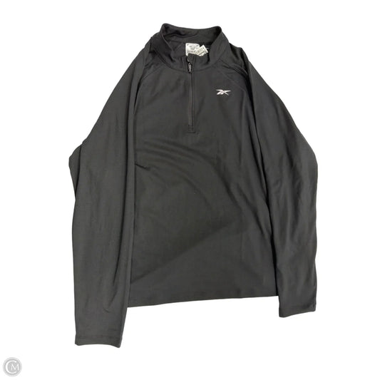Athletic Top Long Sleeve Collar By Reebok In Black, Size: 2x