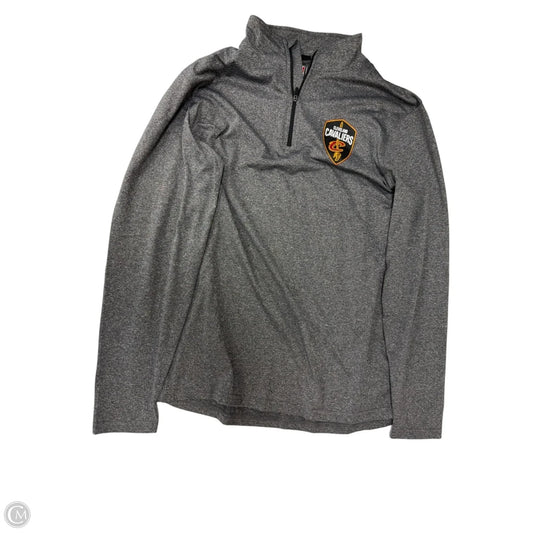 Athletic Top Long Sleeve Collar By Nba In Grey, Size: M