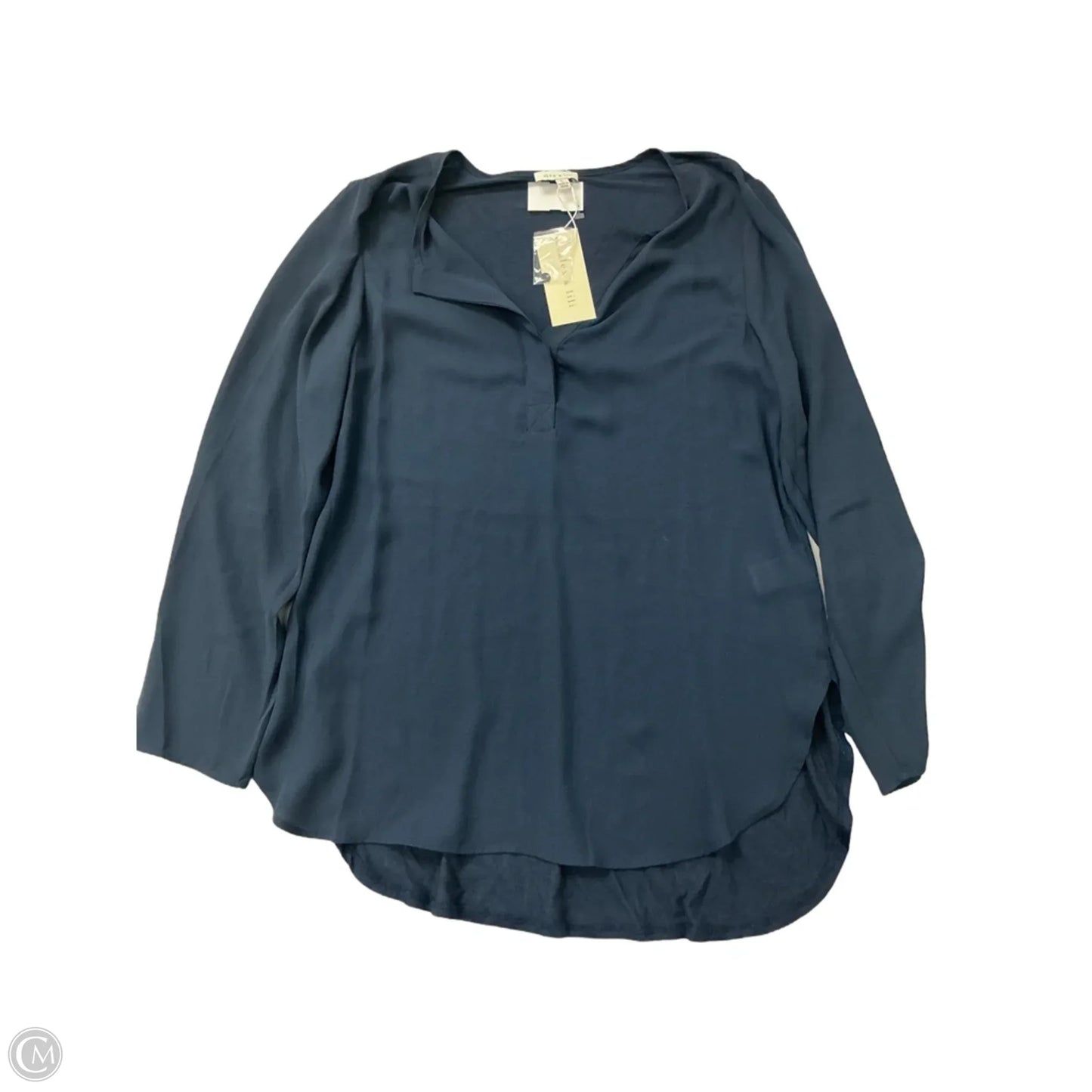 Top Long Sleeve By alex and lili  In Navy, Size: L