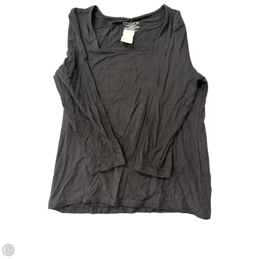 Top Long Sleeve By Chicos In Black, Size: M