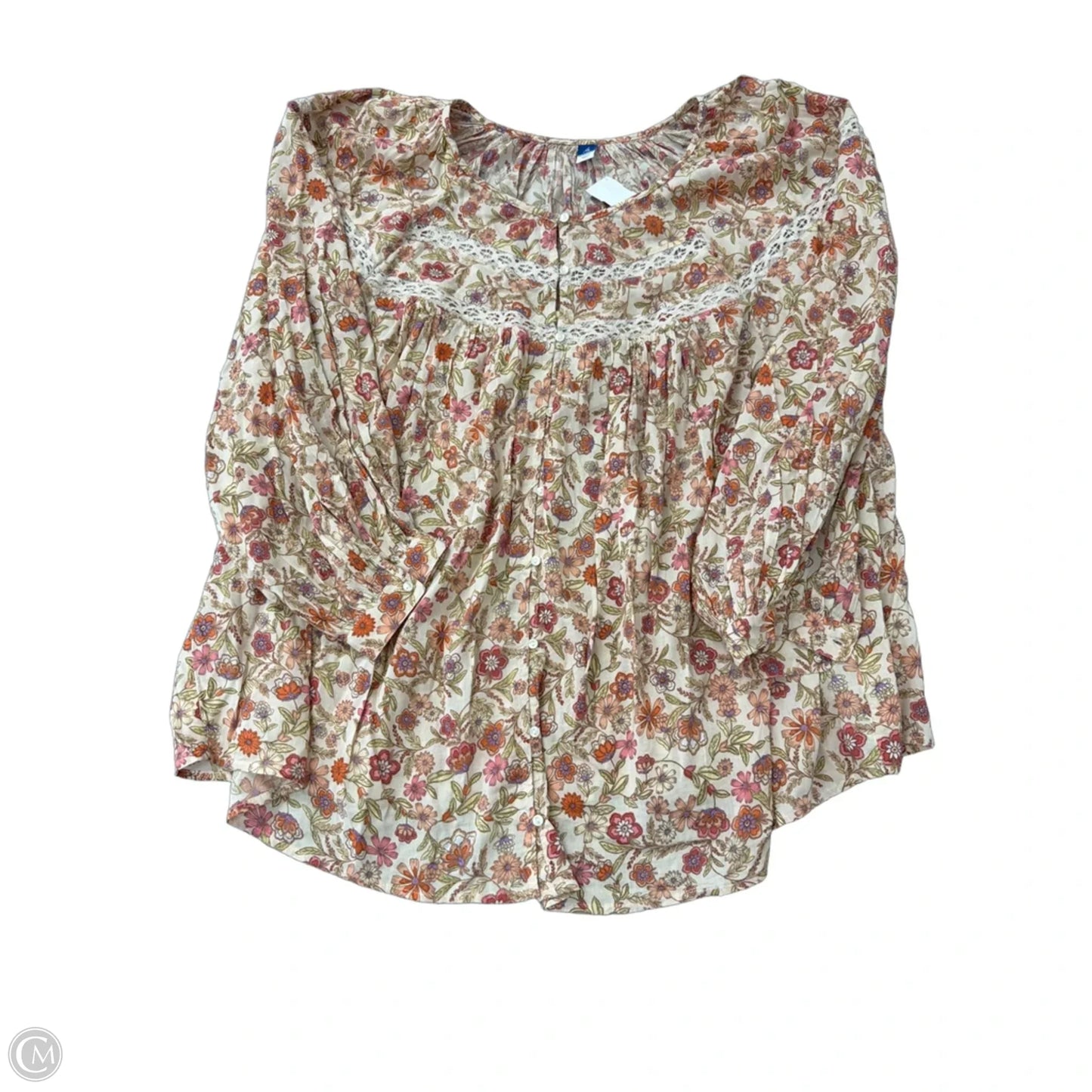 Top Long Sleeve By Old Navy In Floral Print, Size: 4x