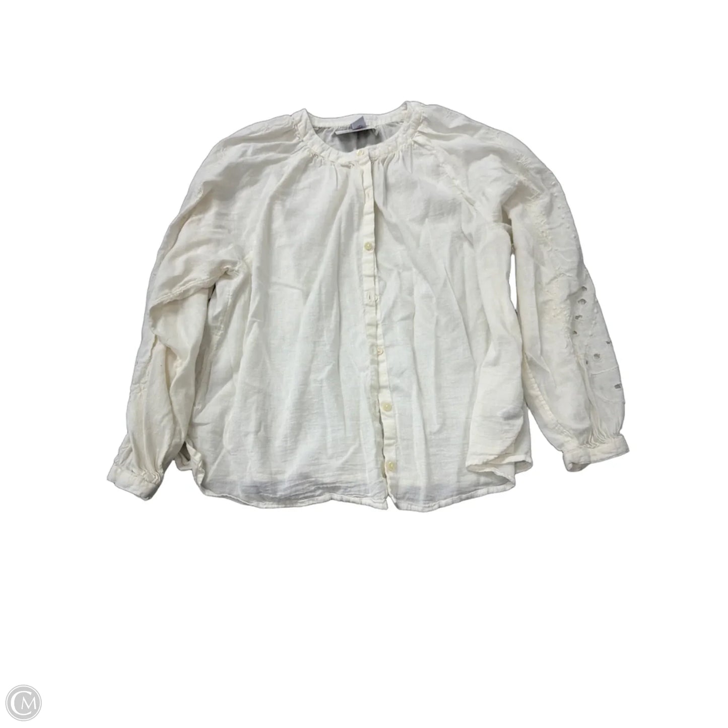 Top Long Sleeve By Old Navy In Cream, Size: Xs