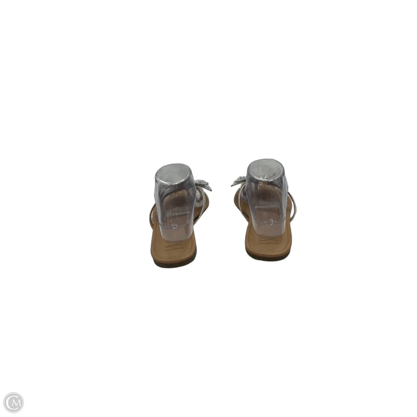 Sandals Flip Flops By Inc In Silver, Size: 8.5
