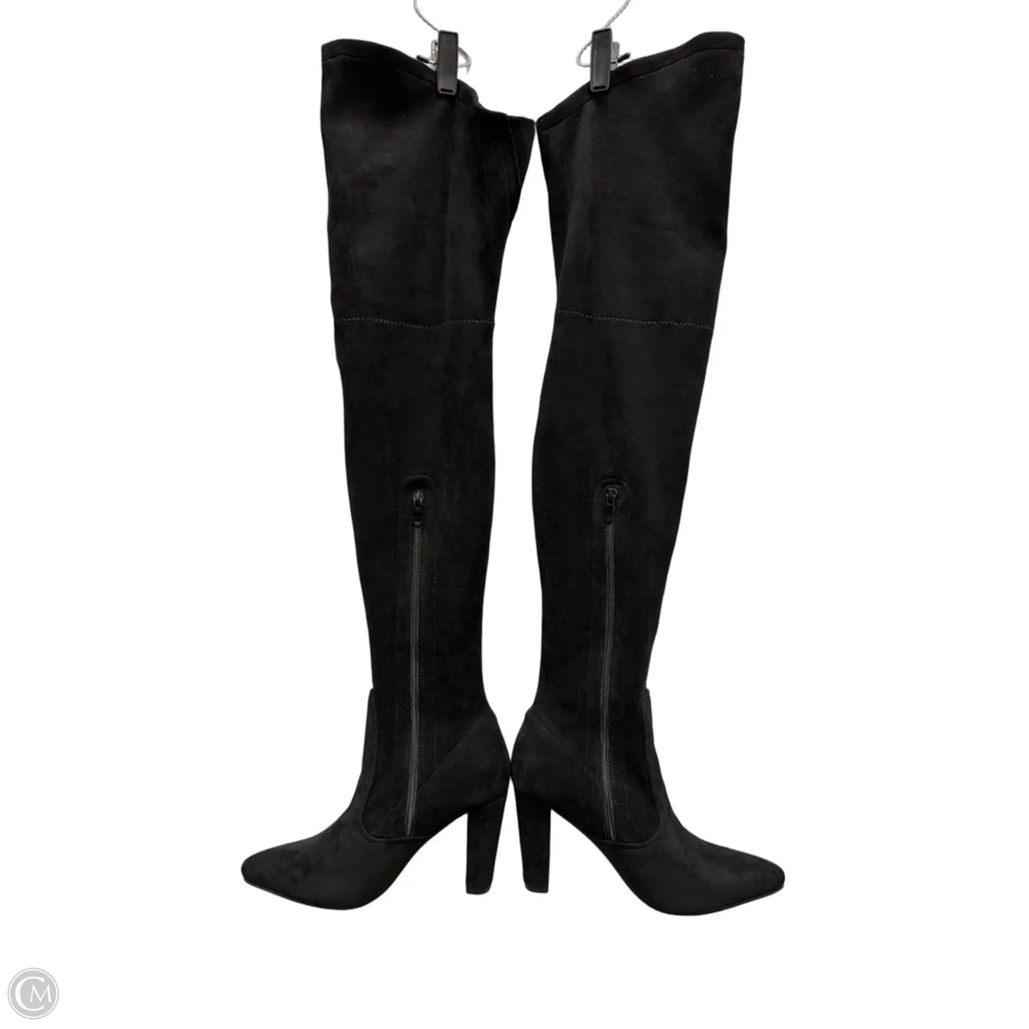 Boots Mid-calf Heels By Clothes Mentor In Black, Size: 7.5