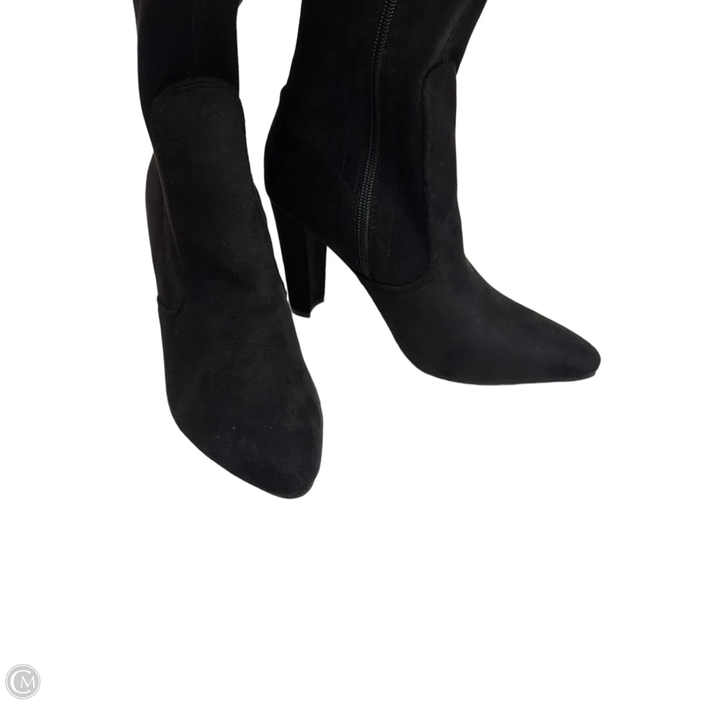 Boots Mid-calf Heels By Clothes Mentor In Black, Size: 7.5