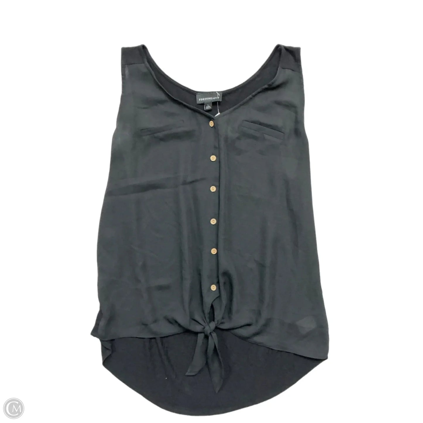 Top Sleeveless By Fortune & Ivy In Black, Size: L