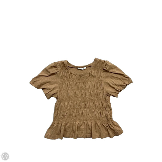 Top Short Sleeve By Jane And Delancey In Brown, Size: L