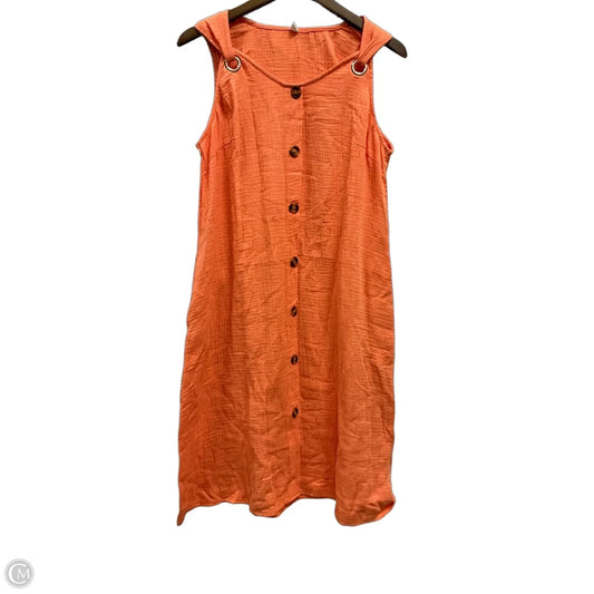 Dress Casual Midi By Clothes Mentor In Orange, Size: L