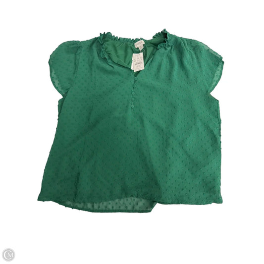 Top Short Sleeve By J. Crew In Green, Size: Xl