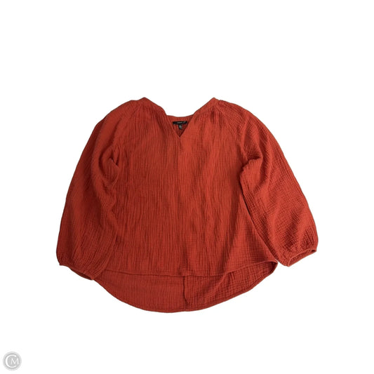 Top Long Sleeve By Drew In Orange, Size: S