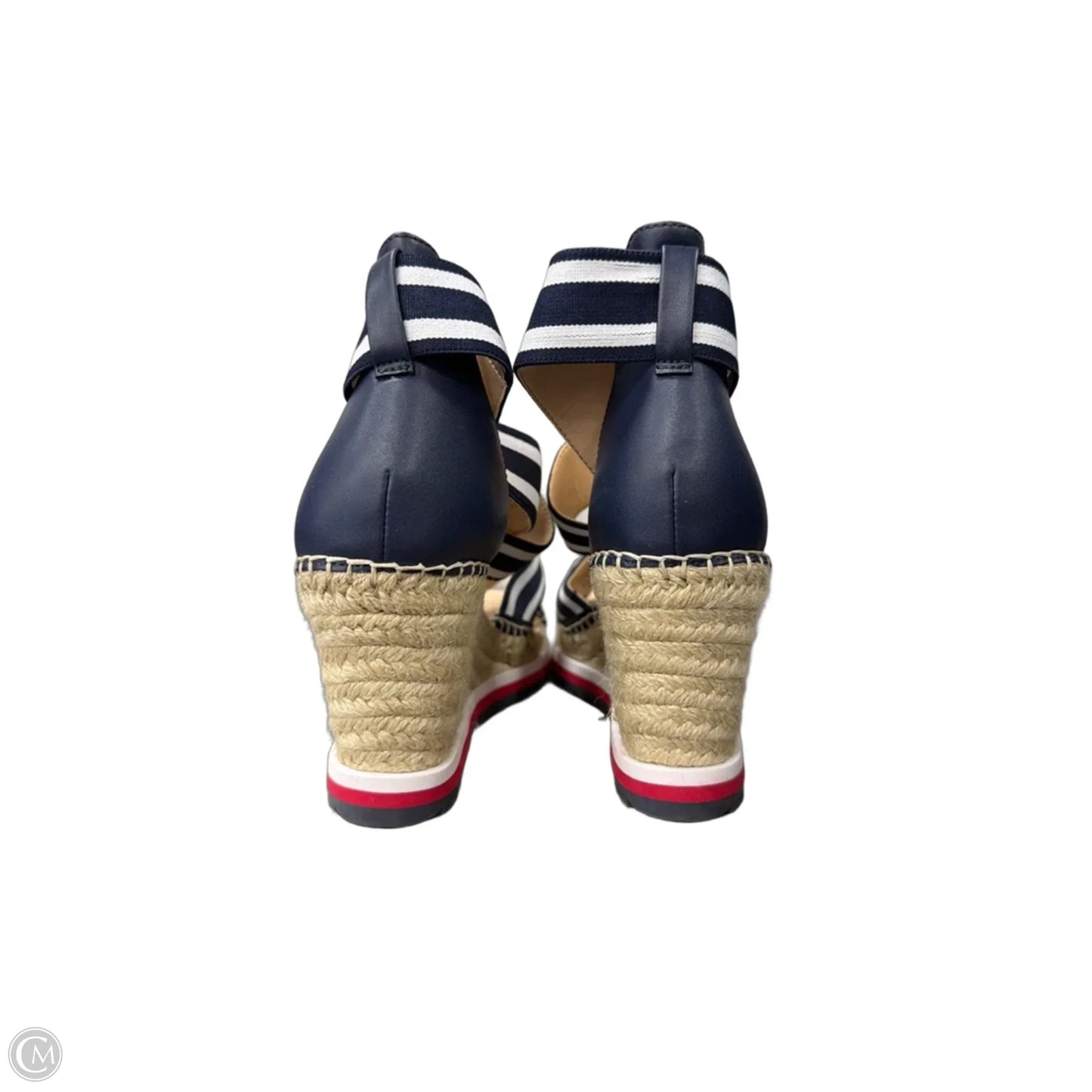 Shoes Heels Wedge By Tommy Hilfiger In Blue Red & White, Size: 9.5
