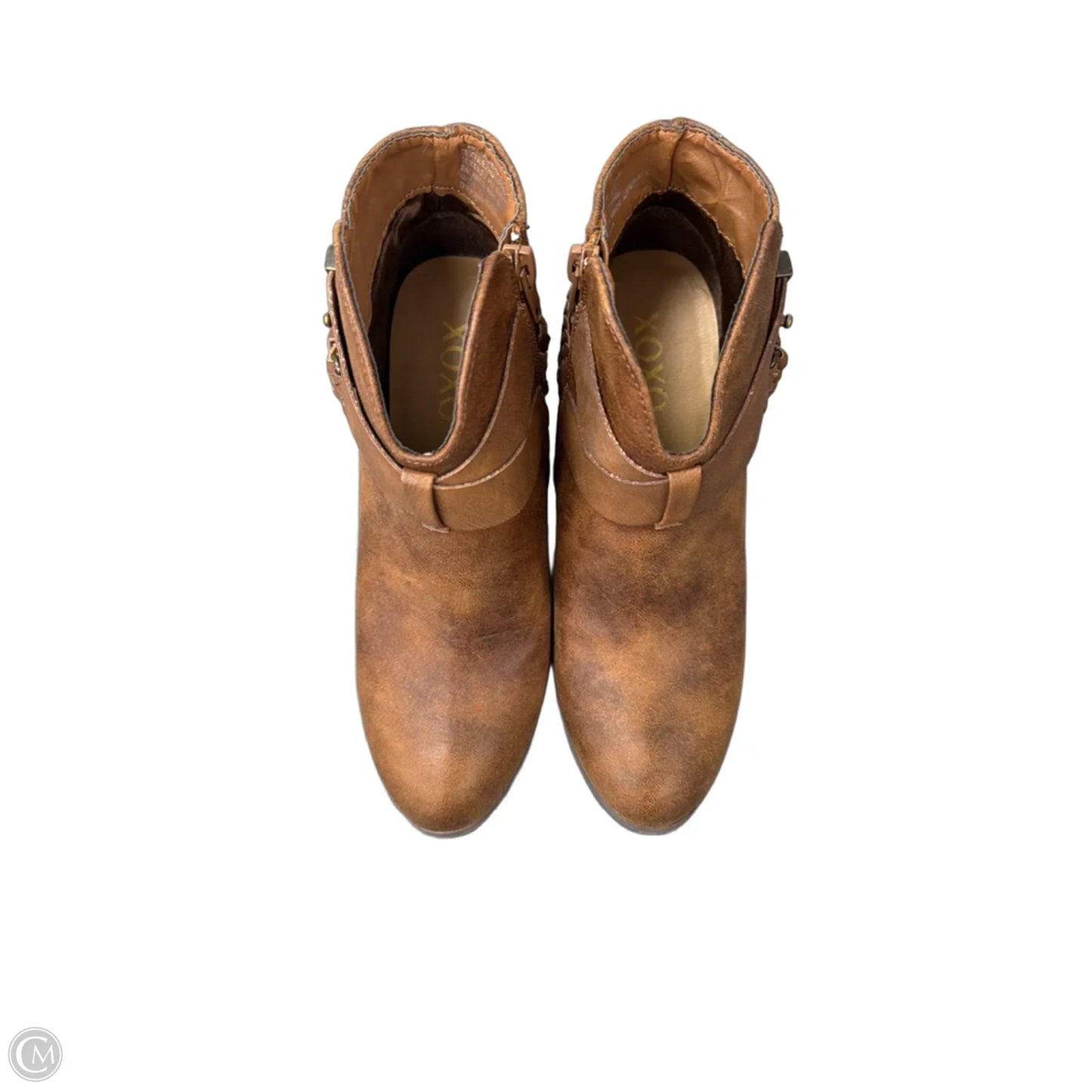 Boots Ankle Heels By Xoxo In Brown, Size: 6.5