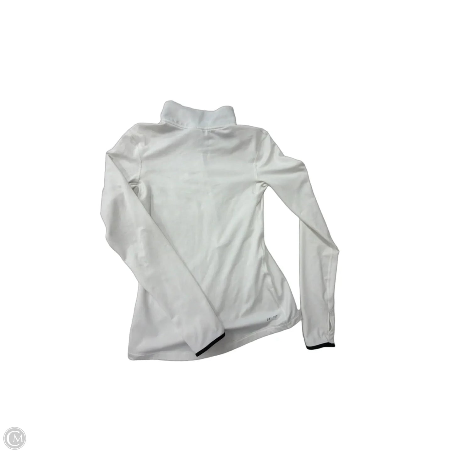 Athletic Top Long Sleeve Collar By Nike Apparel In White, Size: S