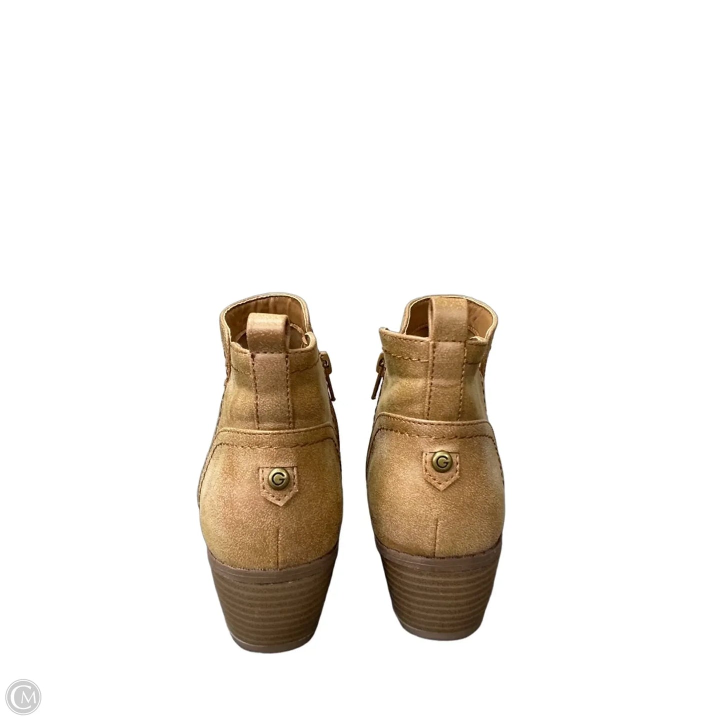 Boots Ankle Heels By Guess In Brown, Size: 8