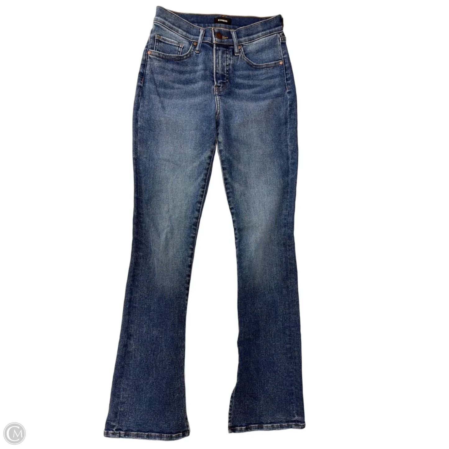 Jeans Straight By Express In Blue Denim, Size: 0