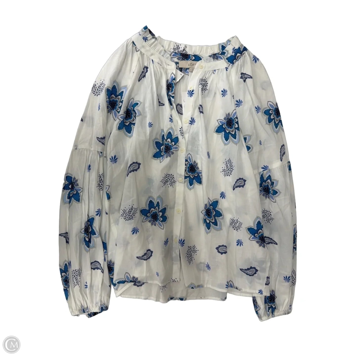 Top Long Sleeve By Loft In Floral Print, Size: M