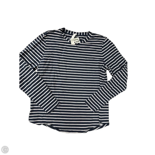 Athletic Top Long Sleeve Collar By Lululemon In Striped Pattern, Size: L