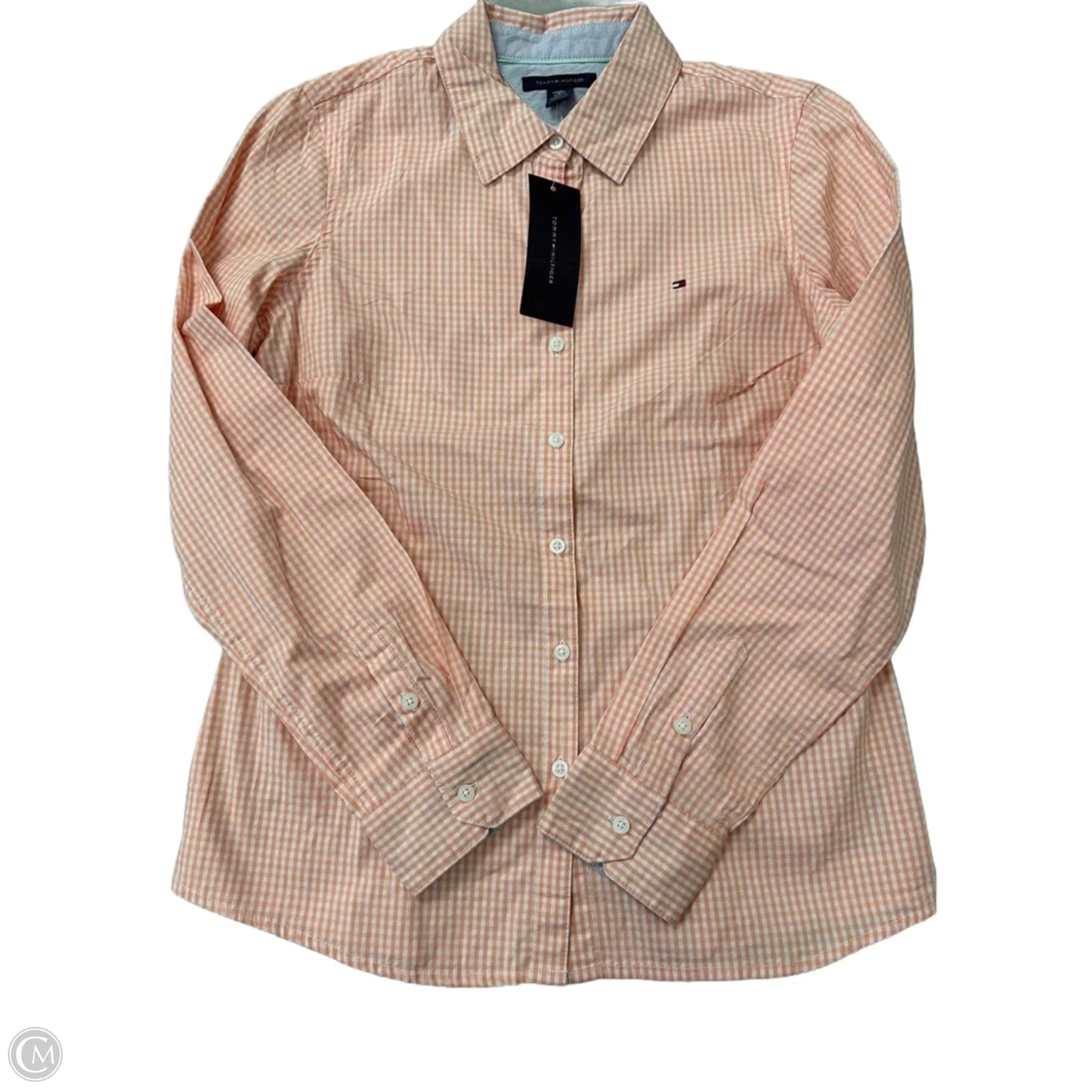 Top Long Sleeve By Tommy Hilfiger In Checkered Pattern, Size: S