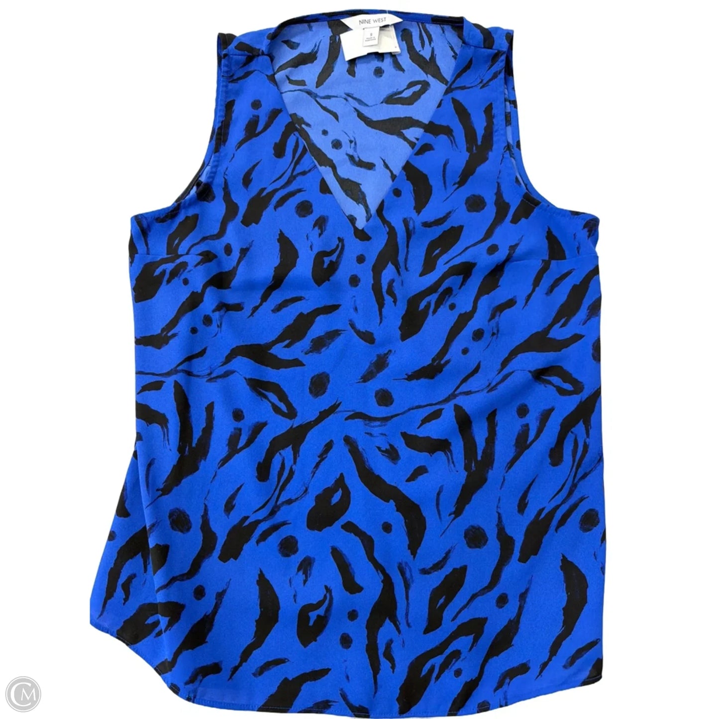 Top Sleeveless By Nine West Apparel In Black & Blue, Size: S