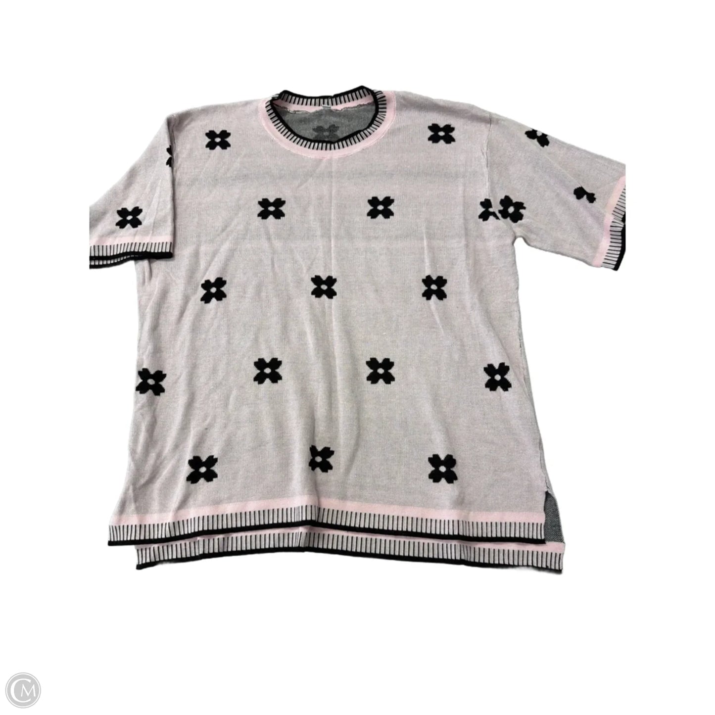 Top Short Sleeve By Clothes Mentor In Black & Pink, Size: Xl