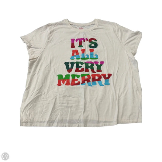 Top Short Sleeve By Wondershop In White, Size: 4x