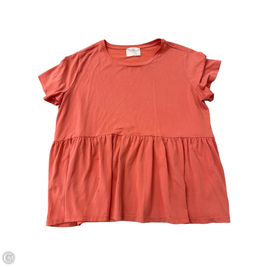 Top Short Sleeve By Time And Tru In Orange, Size: 1x
