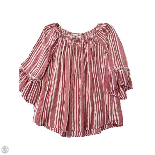 Top Long Sleeve By Terra & Sky In Striped Pattern, Size: 1x