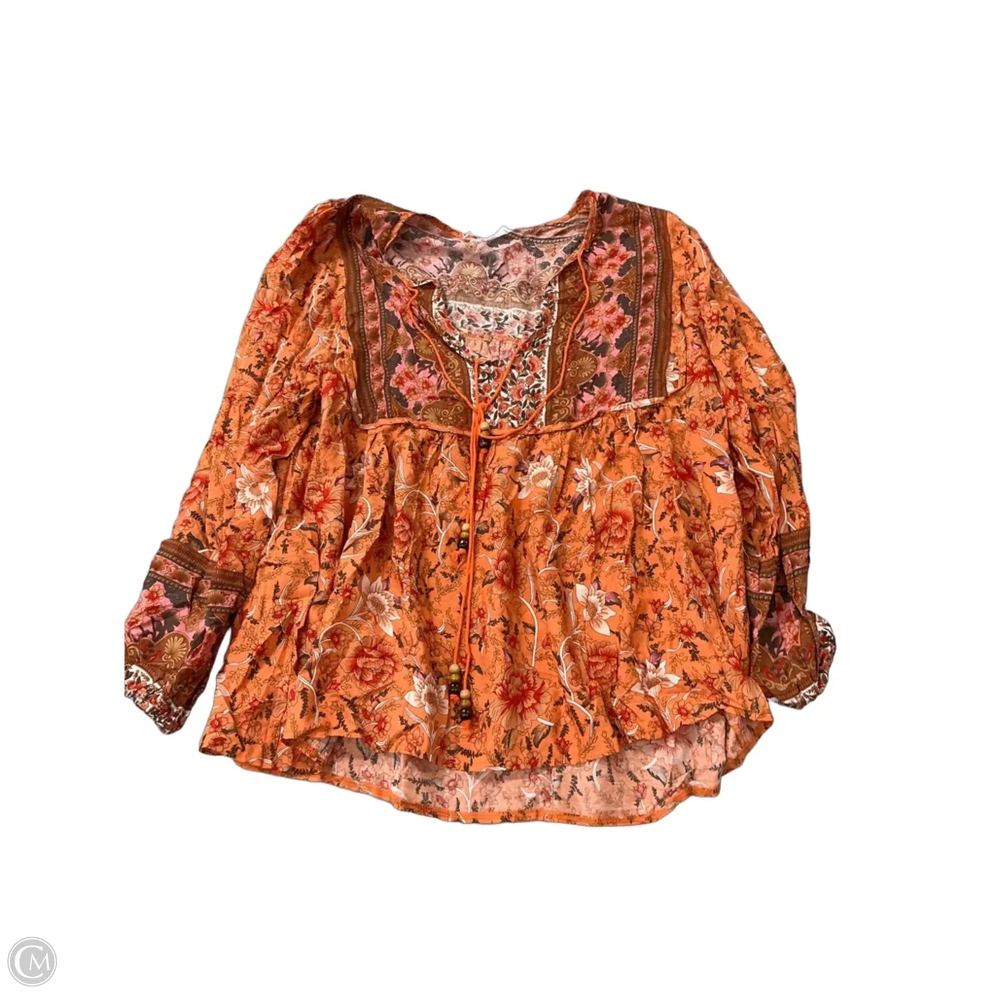 Top Long Sleeve By Grace & Lace In Orange, Size: L