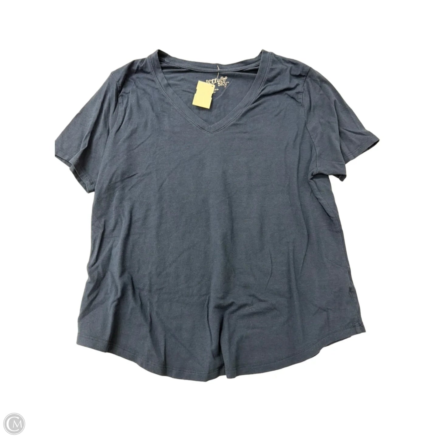 Top Short Sleeve By Terra & Sky In Navy, Size: Xl