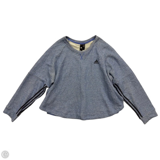 Athletic Top Long Sleeve Crewneck By Adidas In Blue, Size: Xl