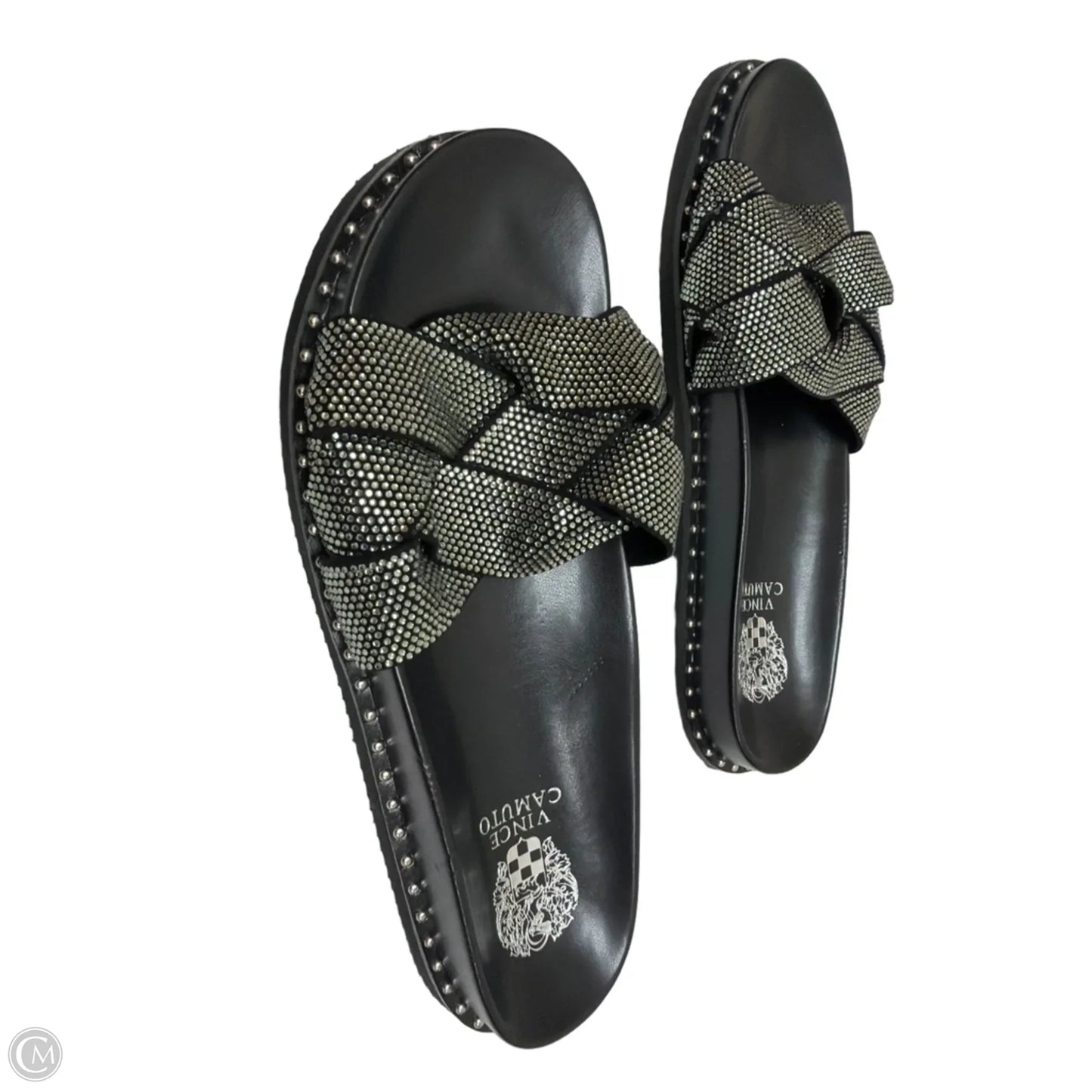 Sandals Flats By Vince Camuto In Black & Silver, Size: 9.5