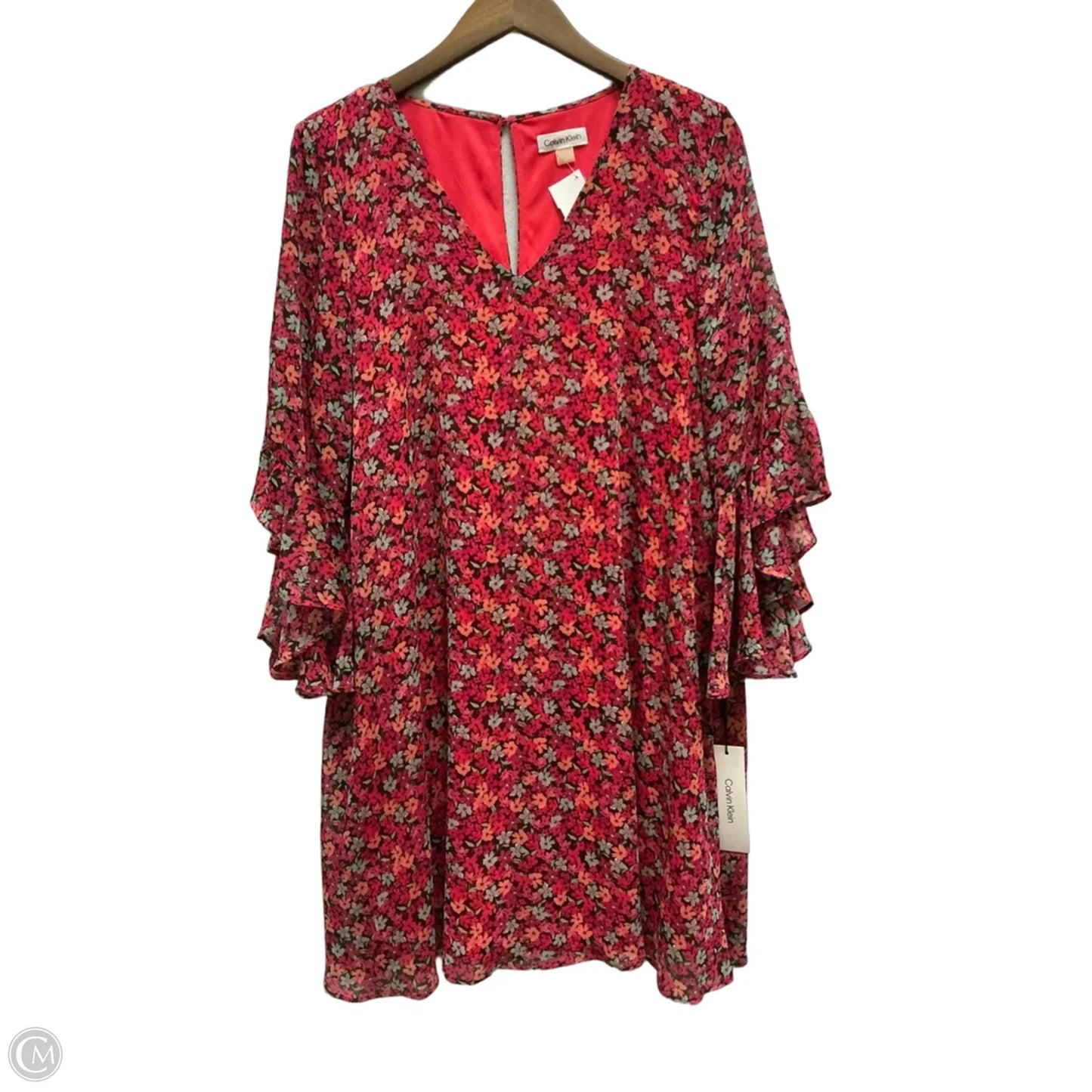 Dress Party Short By Calvin Klein In Floral Print, Size: Xl