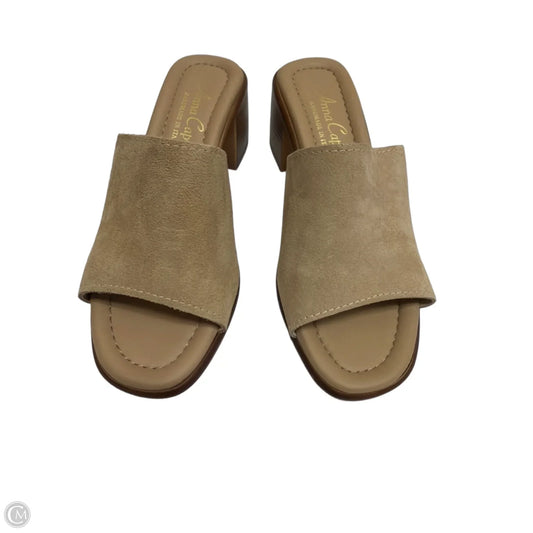 Sandals Heels Block By Clothes Mentor In Tan, Size: 6