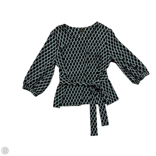 Top Long Sleeve By Worthington In Black & Blue, Size: 1x
