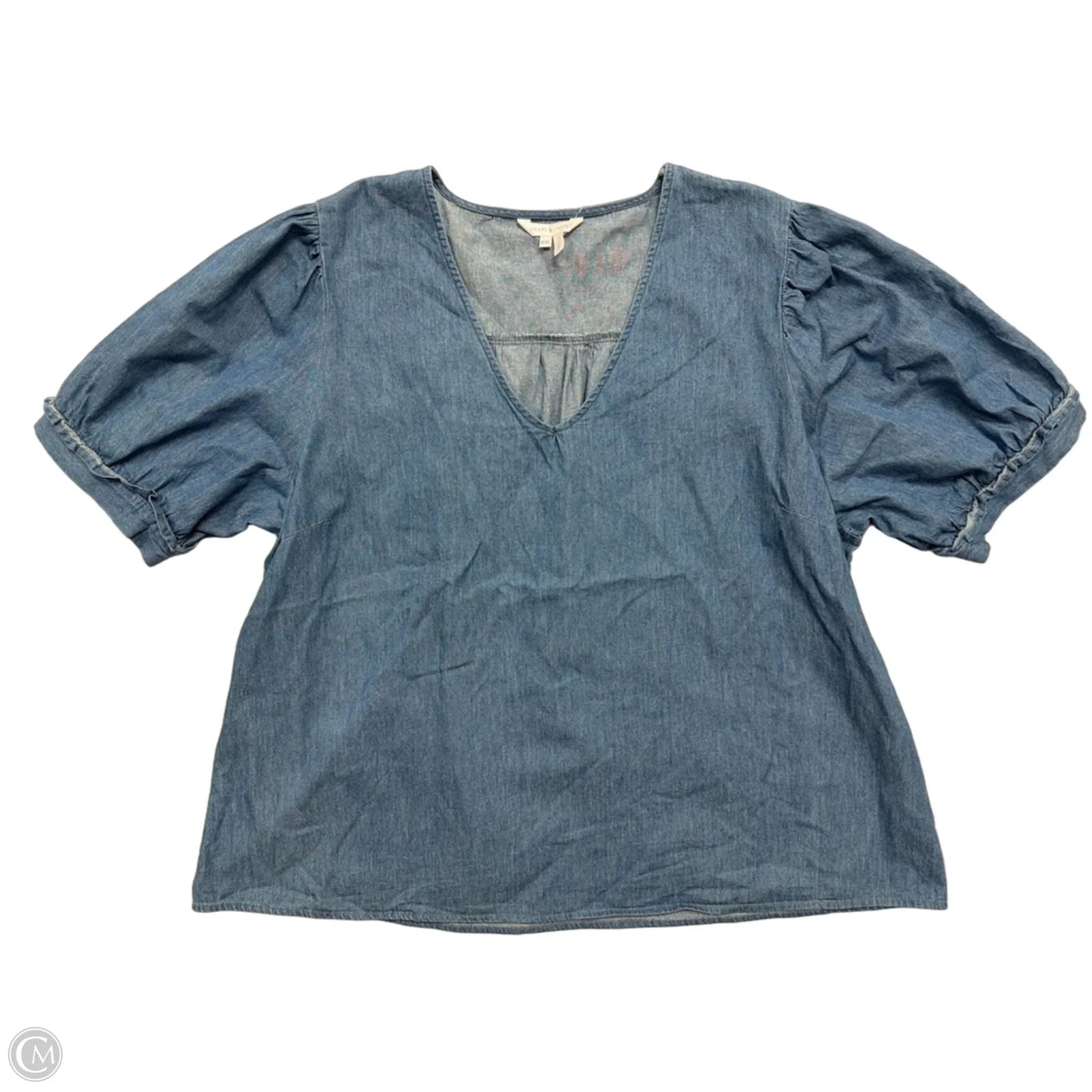 Top Short Sleeve By Draper James In Blue Denim, Size: 1x