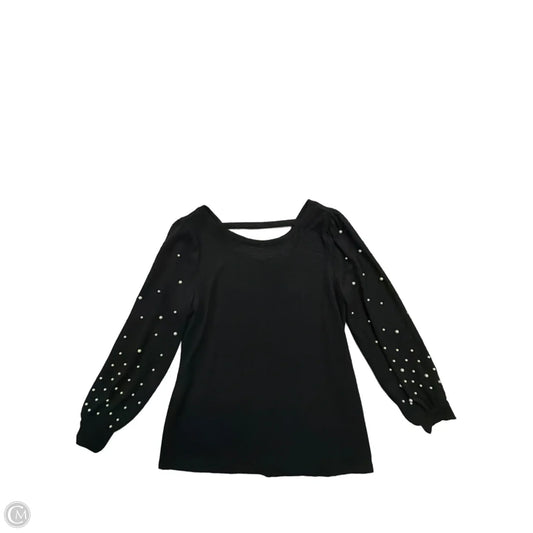 Top Long Sleeve By Cato In Black, Size: S
