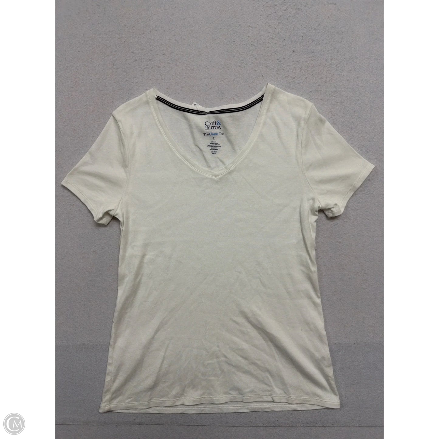 Top Short Sleeve Basic By Croft And Barrow In White, Size: S