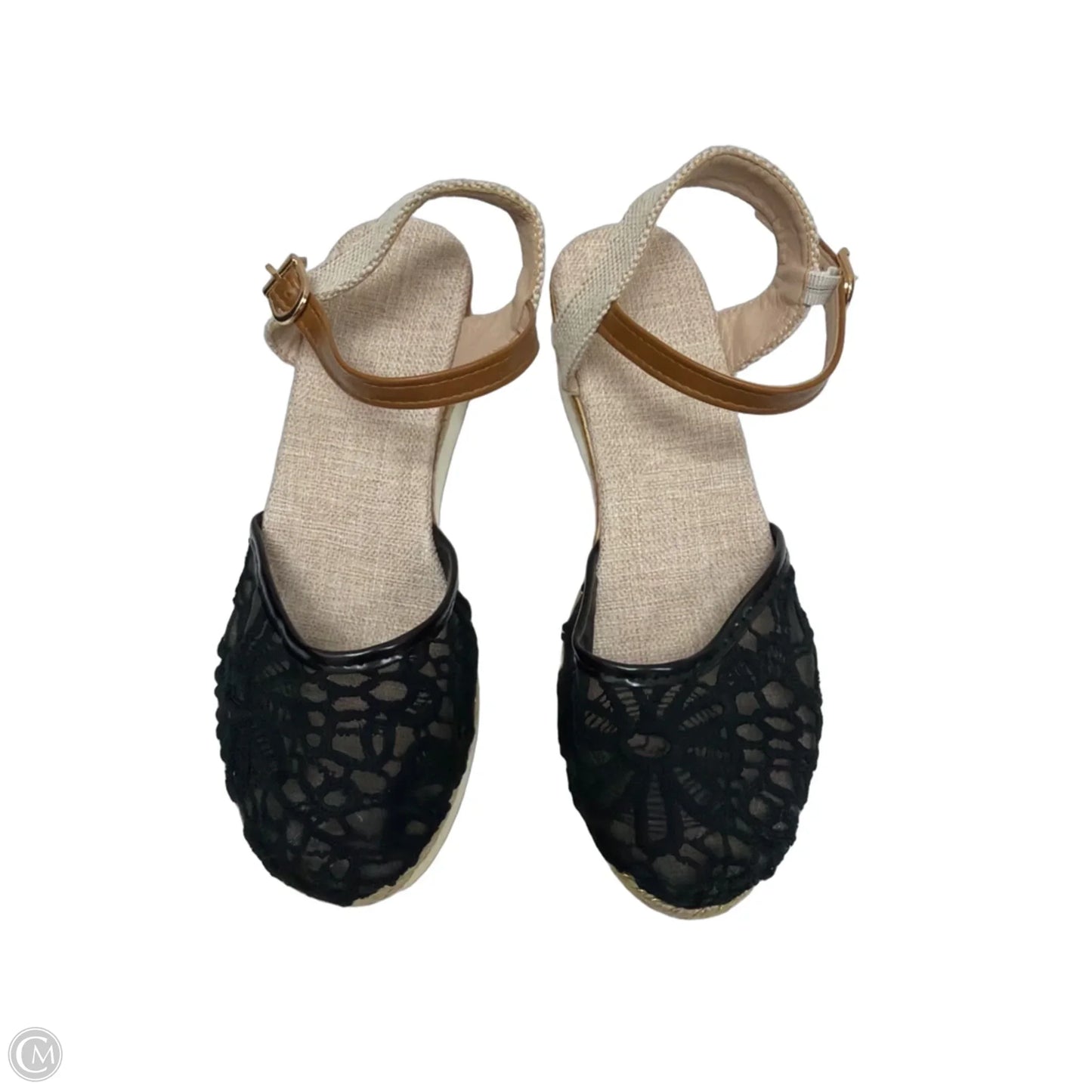 Sandals Flats By Clothes Mentor In Black, Size: 7