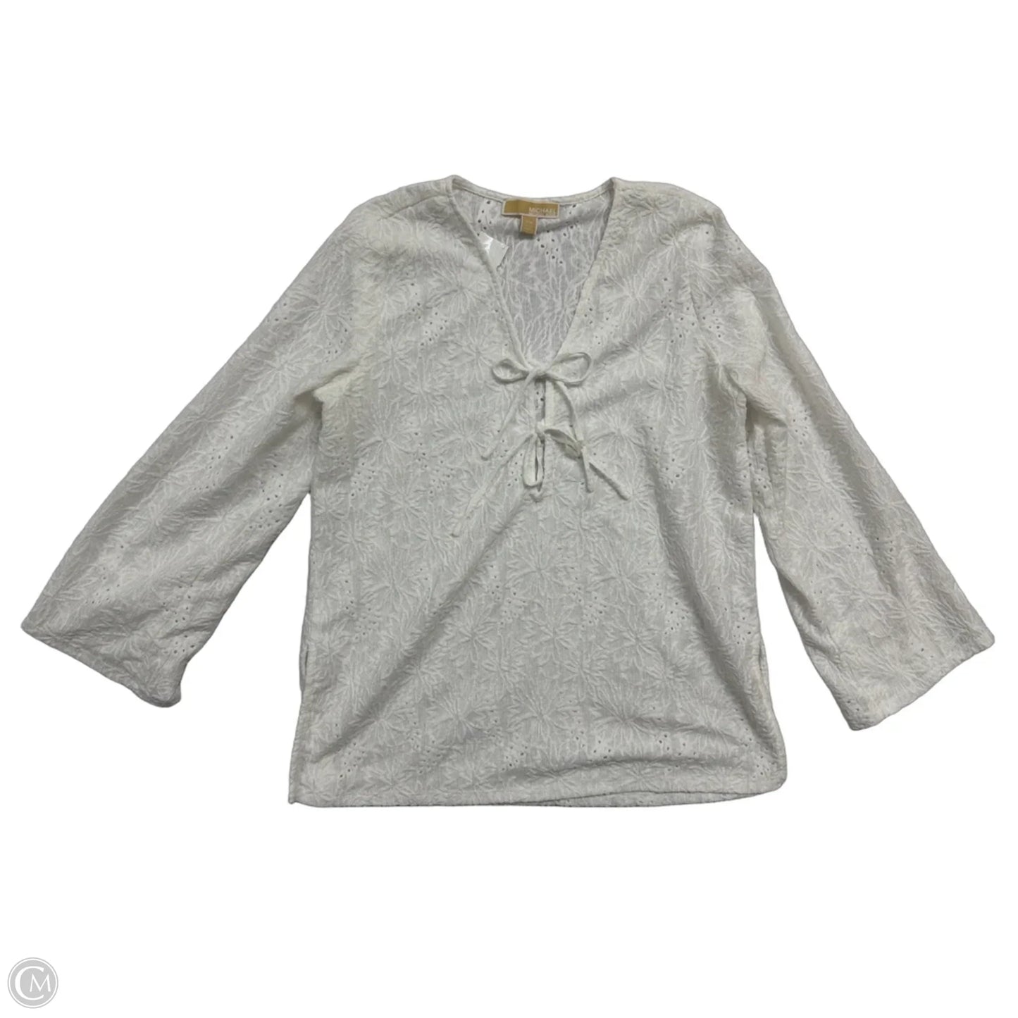 Top Long Sleeve By Michael By Michael Kors In White, Size: L
