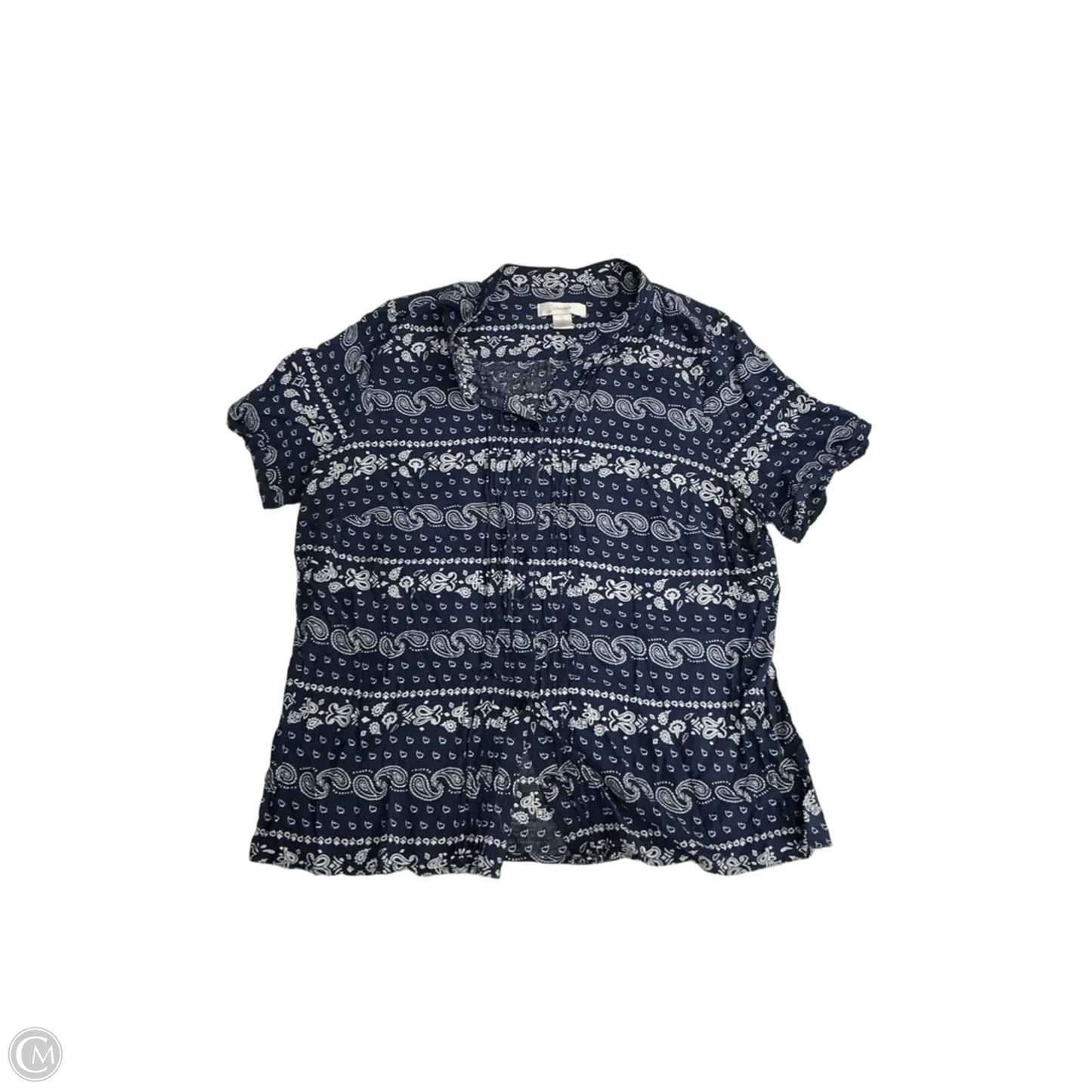 Top Short Sleeve By Cj Banks In Blue, Size: 1x