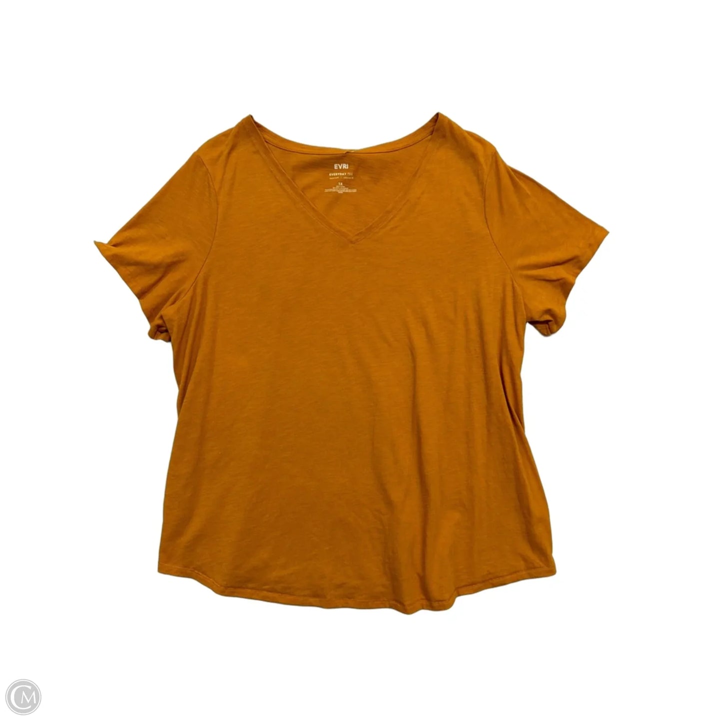 Top Short Sleeve Basic By Evri In Yellow, Size: 1x