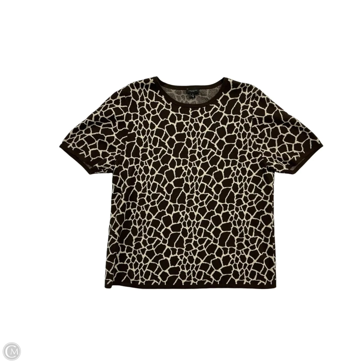 Top Short Sleeve By Ann Taylor In Animal Print, Size: Xl