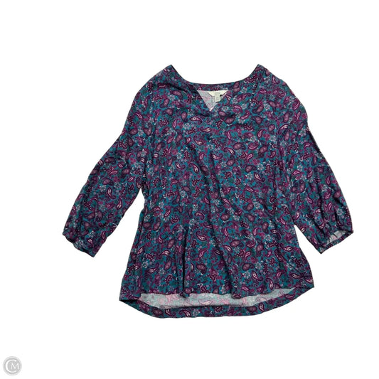 Top 3/4 Sleeve By Croft And Barrow In Paisley Print, Size: 1x