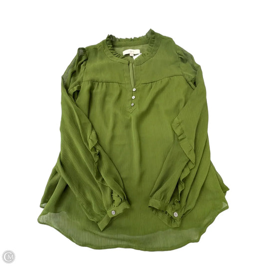 Top Long Sleeve By Loft In Green, Size: L