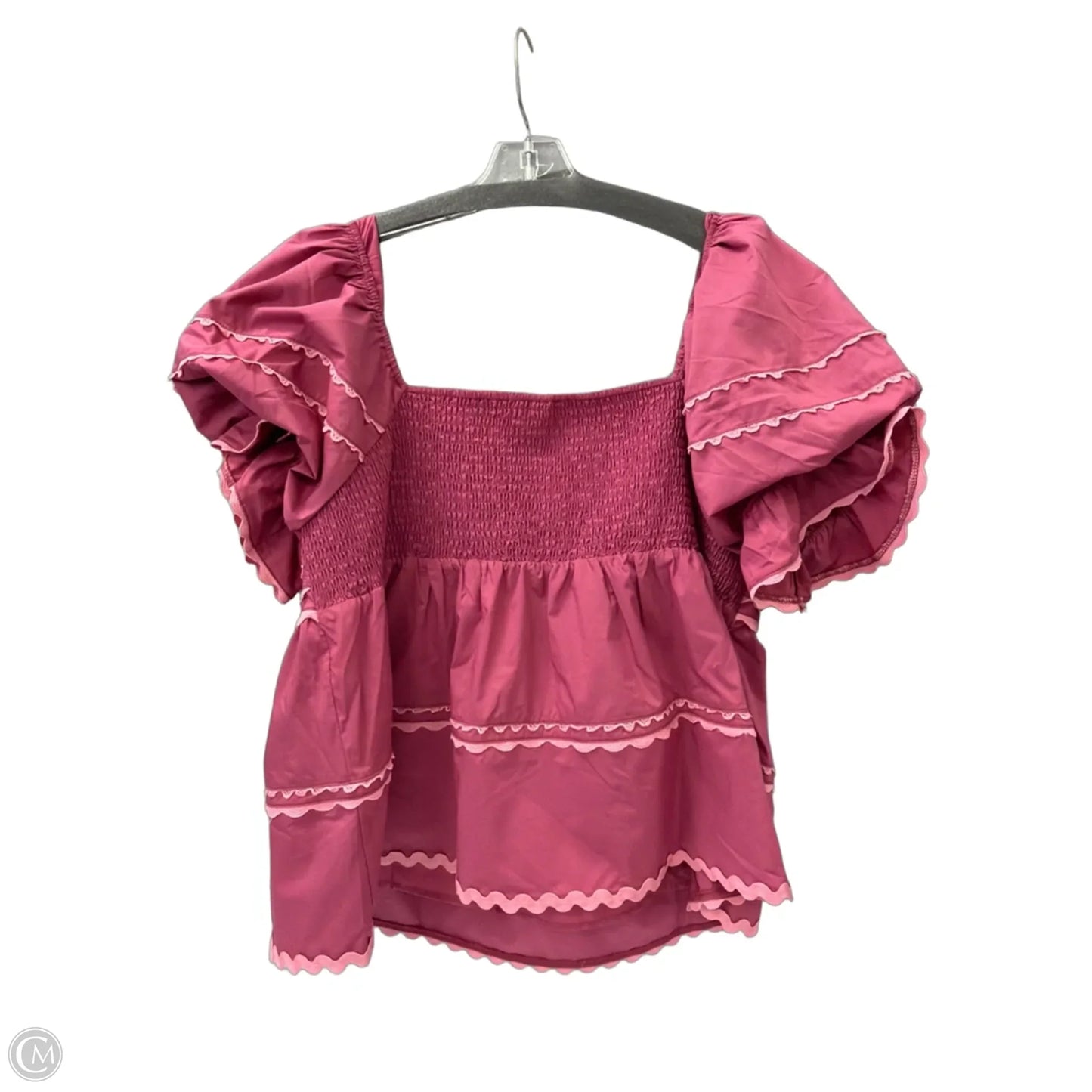 Top Short Sleeve By Chicsoul In Pink, Size: 3x