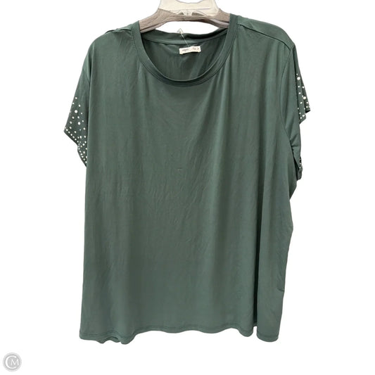 Top Short Sleeve By Edgely In Green, Size: 3x