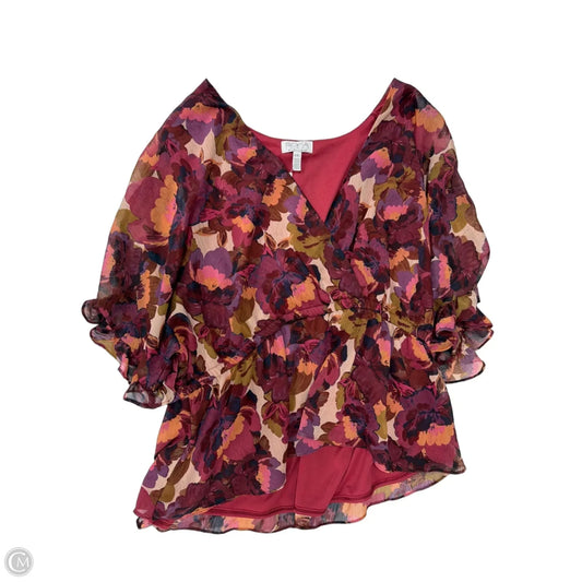 Top Short Sleeve By Sofia By Sofia Vergara In Multi-colored, Size: 1x