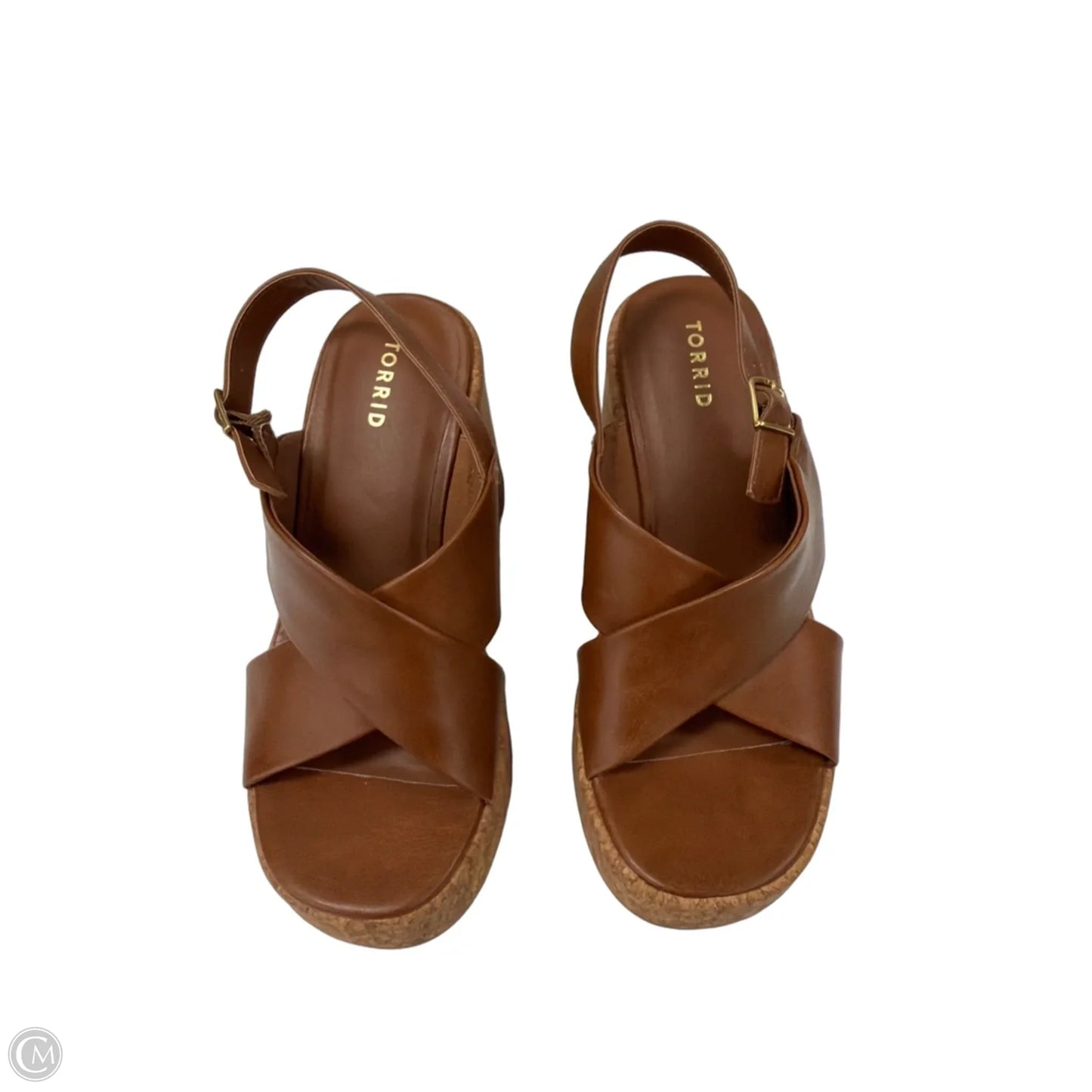 Sandals Heels Platform By Torrid In Brown, Size: 12
